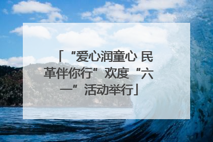 “爱心润童心 民革伴你行”欢度“六一”活动举行