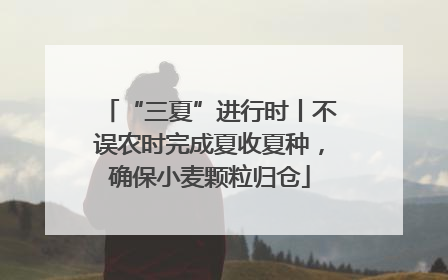 “三夏”进行时丨不误农时完成夏收夏种，确保小麦颗粒归仓