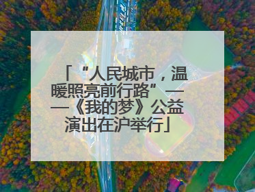 “人民城市，温暖照亮前行路”——《我的梦》公益演出在沪举行