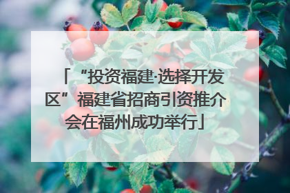 “投资福建·选择开发区”福建省招商引资推介会在福州成功举行
