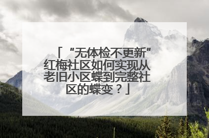 “无体检不更新”红梅社区如何实现从老旧小区蝶到完整社区的蝶变？