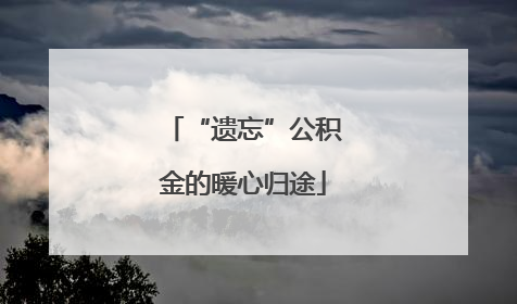 “遗忘”公积金的暖心归途