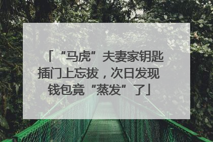 “马虎”夫妻家钥匙插门上忘拔，次日发现钱包竟“蒸发”了