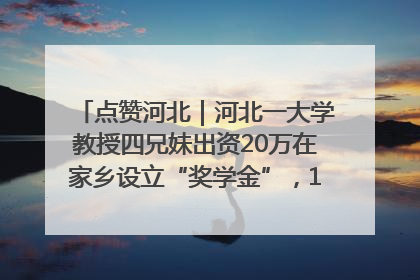 点赞河北｜河北一大学教授四兄妹出资20万在家乡设立“奖学金”，13年为320名农村学生种下“希望的种子”