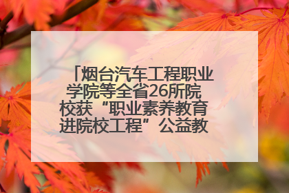 烟台汽车工程职业学院等全省26所院校获“职业素养教育进院校工程”公益教学点集中授牌
