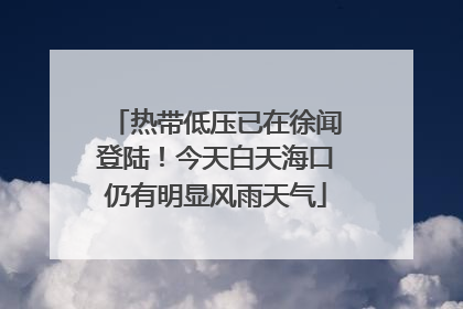 热带低压已在徐闻登陆！今天白天海口仍有明显风雨天气