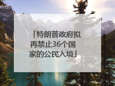 特朗普政府拟再禁止36个国家的公民入境