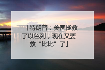 特朗普：美国拯救了以色列，现在又要救“比比”了