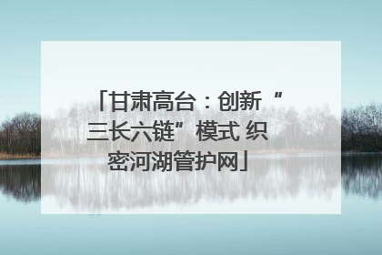 甘肃高台：创新“三长六链”模式 织密河湖管护网