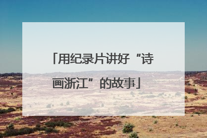 用纪录片讲好“诗画浙江”的故事