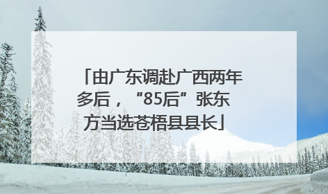 由广东调赴广西两年多后，“85后”张东方当选苍梧县县长