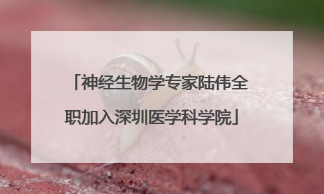 神经生物学专家陆伟全职加入深圳医学科学院