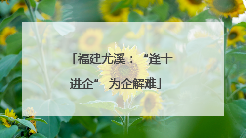 福建尤溪：“逢十进企” 为企解难
