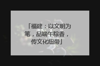 福建：以文明为笔，品端午粽香，传文化纽带
