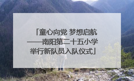 童心向党 梦想启航——南阳第二十五小学举行新队员入队仪式