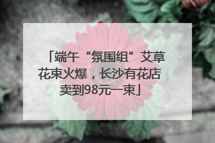 端午“氛围组”艾草花束火爆，长沙有花店卖到98元一束