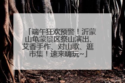 端午狂欢预警！沂蒙山龟蒙景区祭山演出、艾香手作、对山歌、逛市集！速来嗨玩~