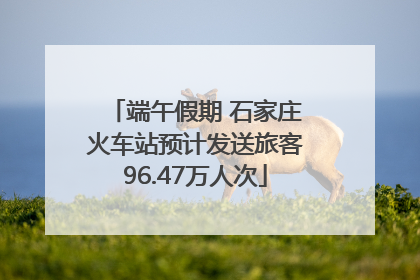 端午假期 石家庄火车站预计发送旅客96.47万人次