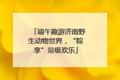 端午趣游济南野生动物世界，“粽享”量级欢乐
