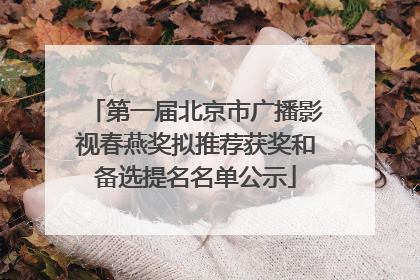 第一届北京市广播影视春燕奖拟推荐获奖和备选提名名单公示