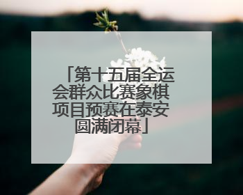 第十五届全运会群众比赛象棋项目预赛在泰安圆满闭幕