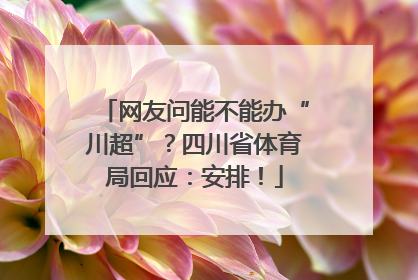 网友问能不能办“川超”？四川省体育局回应：安排！