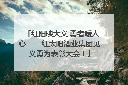 红阳映大义 勇者暖人心——红太阳酒业集团见义勇为表彰大会！