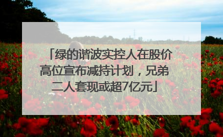 绿的谐波实控人在股价高位宣布减持计划，兄弟二人套现或超7亿元