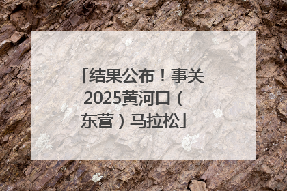 结果公布！事关2025黄河口（东营）马拉松