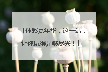 体彩嘉年华，这一站，让你玩得足够尽兴！