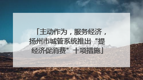 主动作为，服务经济，扬州市城管系统推出“提经济促消费”十项措施