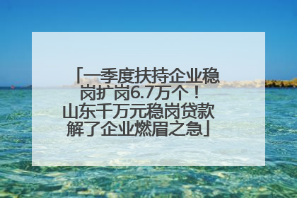 一季度扶持企业稳岗扩岗6.7万个！山东千万元稳岗贷款解了企业燃眉之急