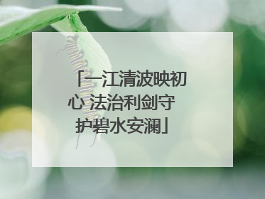 一江清波映初心 法治利剑守护碧水安澜