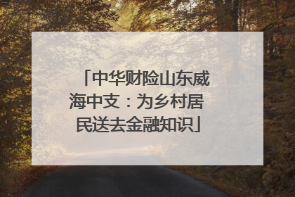 中华财险山东威海中支：为乡村居民送去金融知识