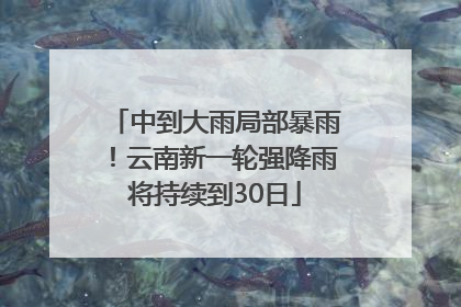 中到大雨局部暴雨！云南新一轮强降雨将持续到30日
