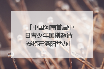 中国河南首届中日青少年围棋邀请赛将在洛阳举办