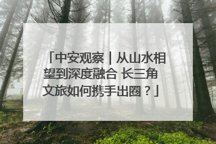 中安观察｜从山水相望到深度融合 长三角文旅如何携手出圈？