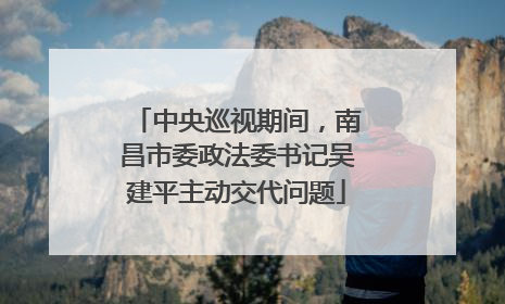 中央巡视期间，南昌市委政法委书记吴建平主动交代问题
