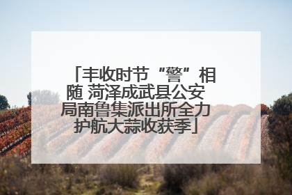 丰收时节“警”相随 菏泽成武县公安局南鲁集派出所全力护航大蒜收获季