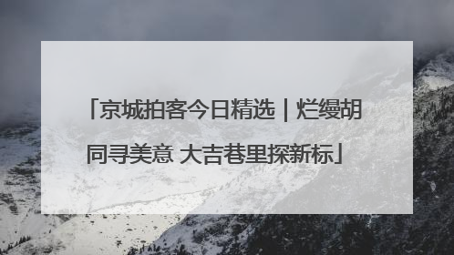 京城拍客今日精选｜烂缦胡同寻美意 大吉巷里探新标