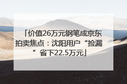 价值26万元钢笔成京东拍卖焦点：沈阳用户“捡漏”省下22.5万元