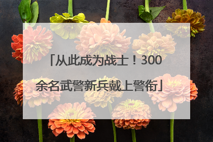 从此成为战士！300余名武警新兵戴上警衔