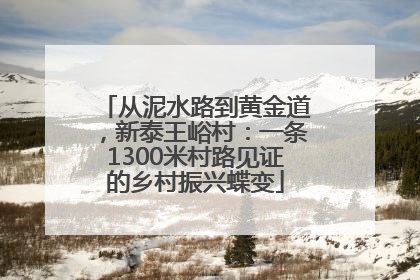 从泥水路到黄金道，新泰王峪村：一条1300米村路见证的乡村振兴蝶变