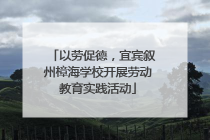 以劳促德，宜宾叙州樟海学校开展劳动教育实践活动