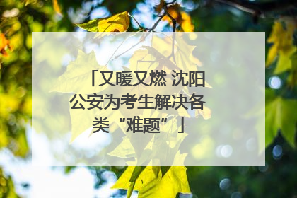 又暖又燃 沈阳公安为考生解决各类“难题”
