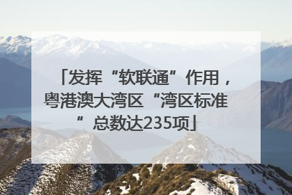 发挥“软联通”作用，粤港澳大湾区“湾区标准”总数达235项