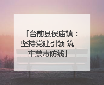 台前县侯庙镇：坚持党建引领 筑牢禁毒防线