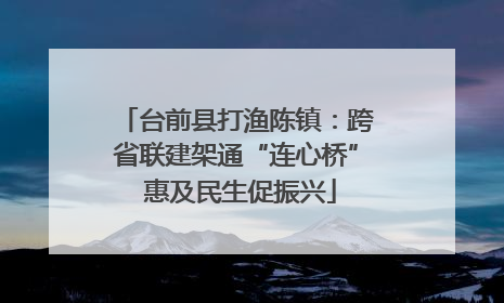 台前县打渔陈镇：跨省联建架通“连心桥” 惠及民生促振兴