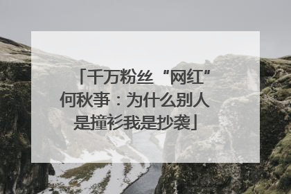 千万粉丝“网红”何秋亊：为什么别人是撞衫我是抄袭