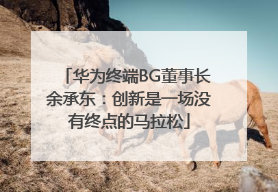 华为终端BG董事长余承东：创新是一场没有终点的马拉松
